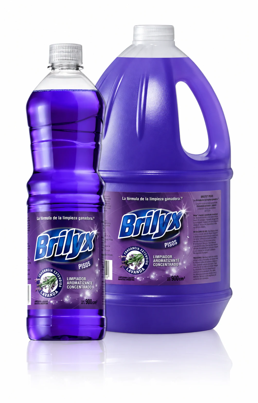 Brilyx — Limpiador de pisos lavanda en botella y bidón