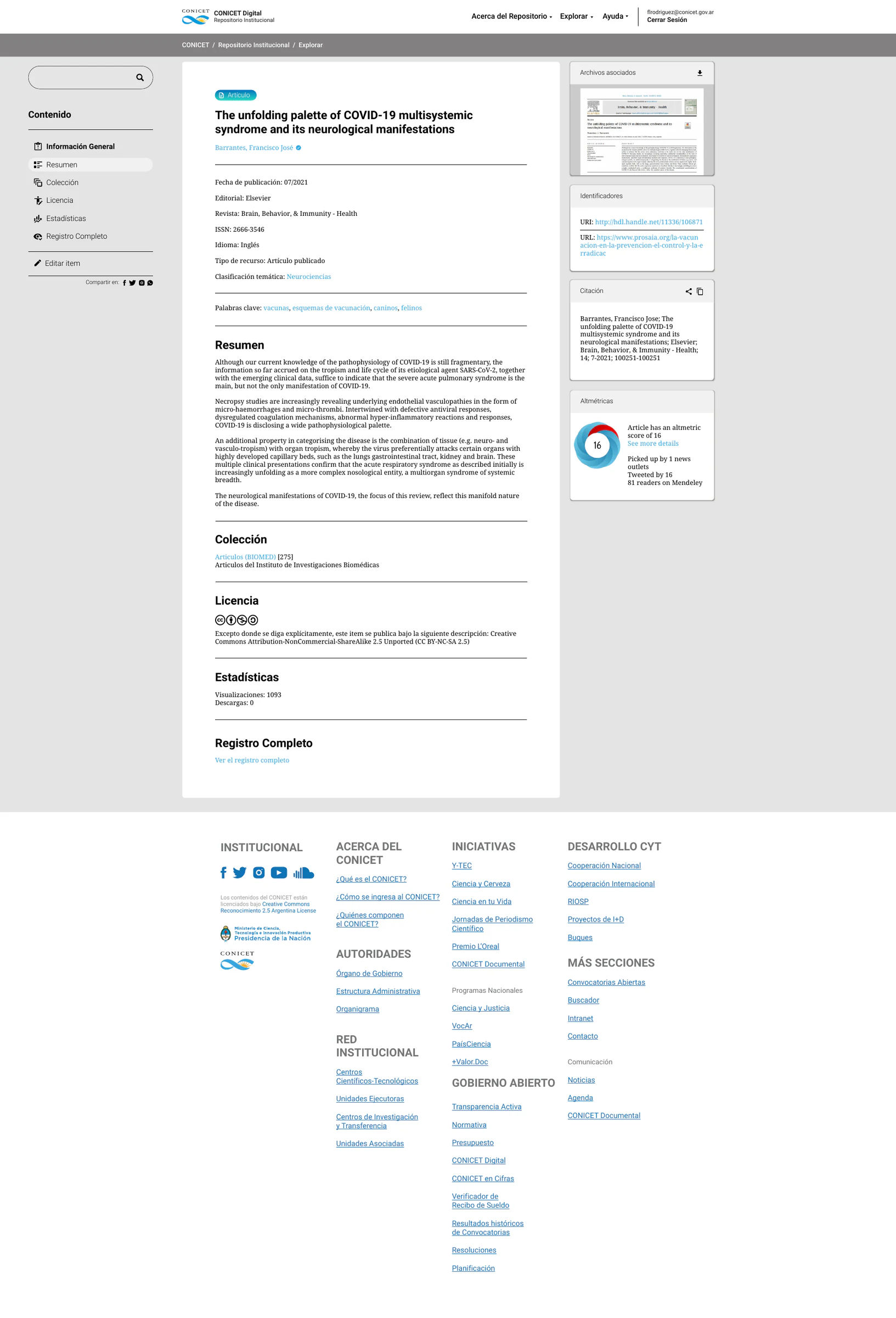 CONICET DIGITAL — diseño del repositorio, pantalla 3