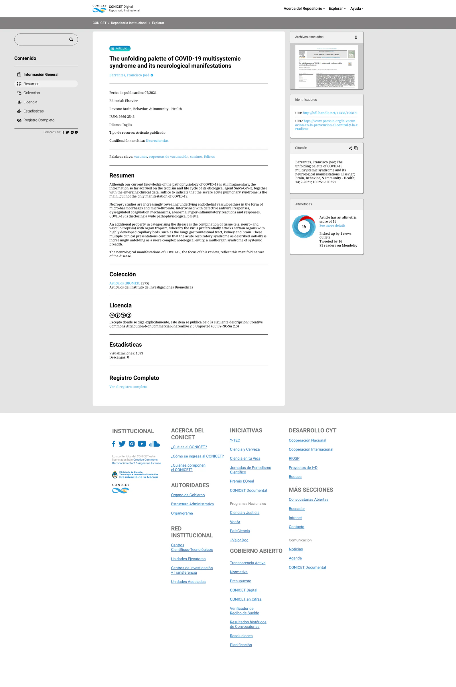 CONICET DIGITAL — diseño del repositorio, pantalla 4