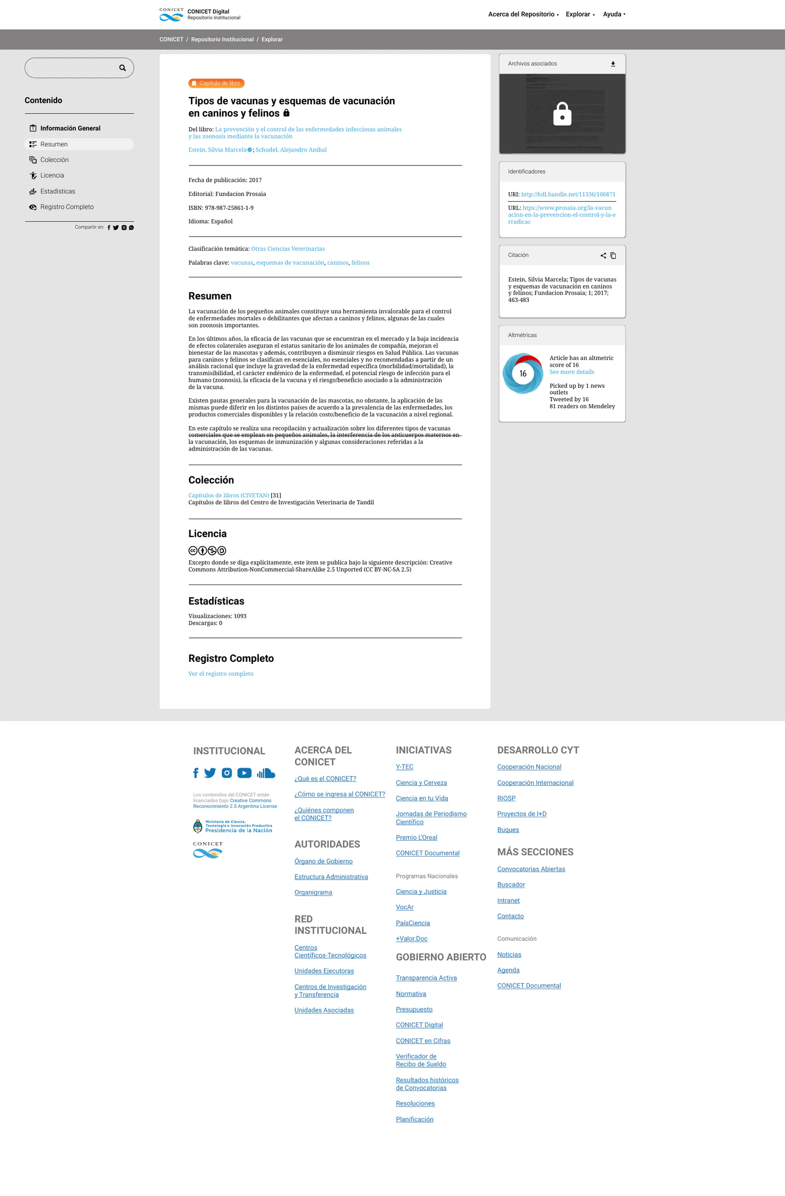 CONICET DIGITAL — diseño del repositorio, pantalla 5