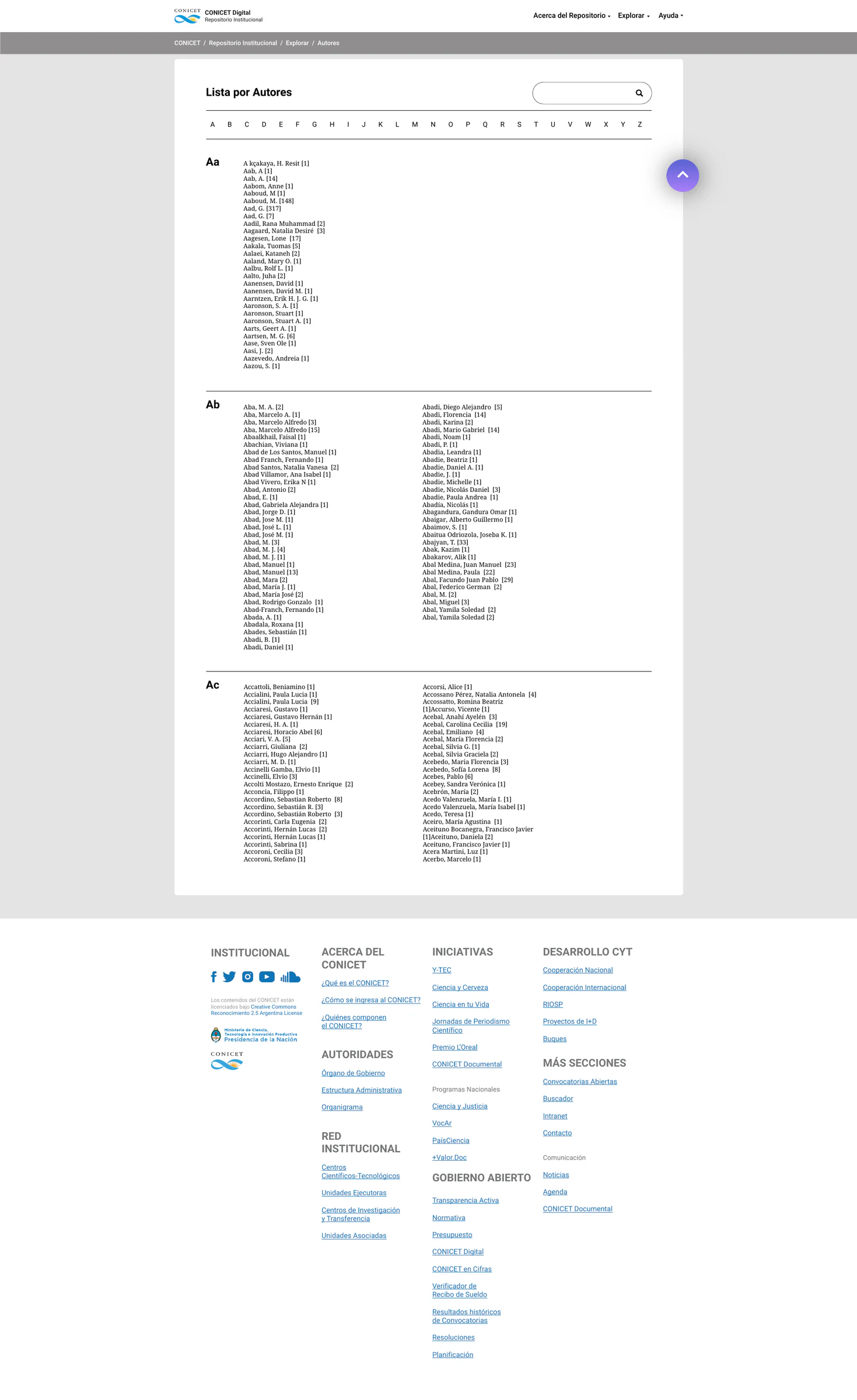 CONICET DIGITAL — diseño del repositorio, pantalla 13