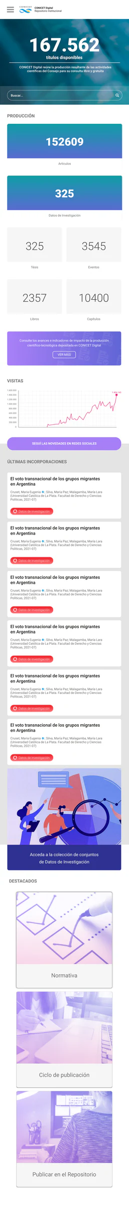 CONICET DIGITAL — diseño del repositorio, pantalla 19
