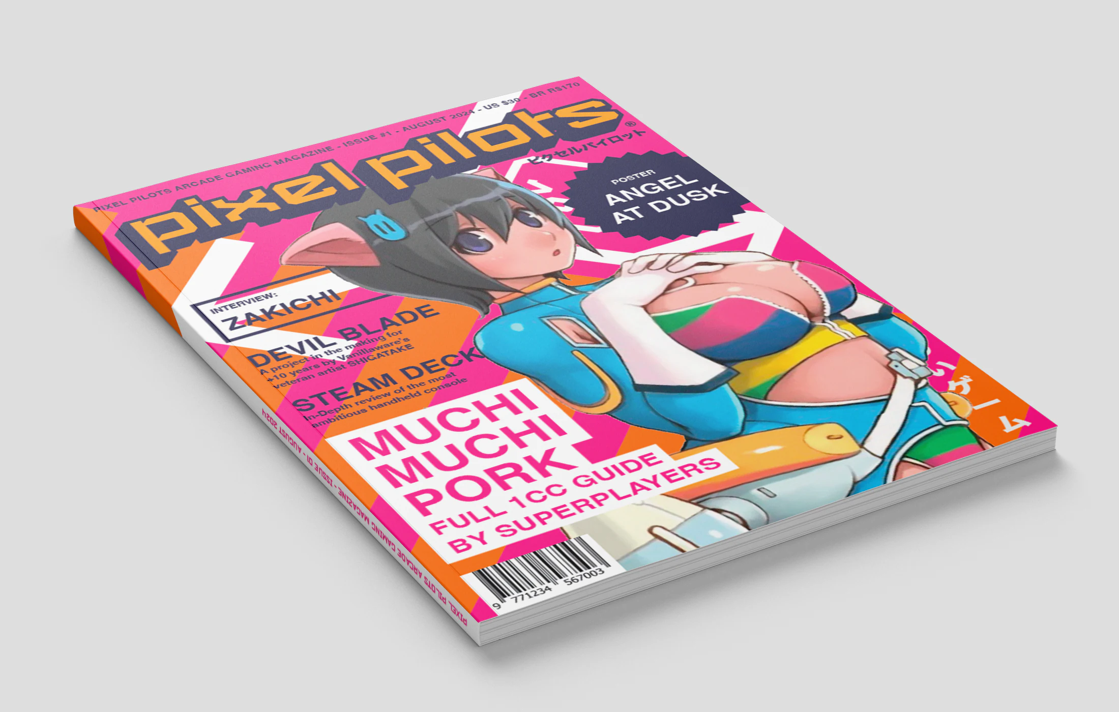 Pixel Pilots — mockup de la portada de la revista